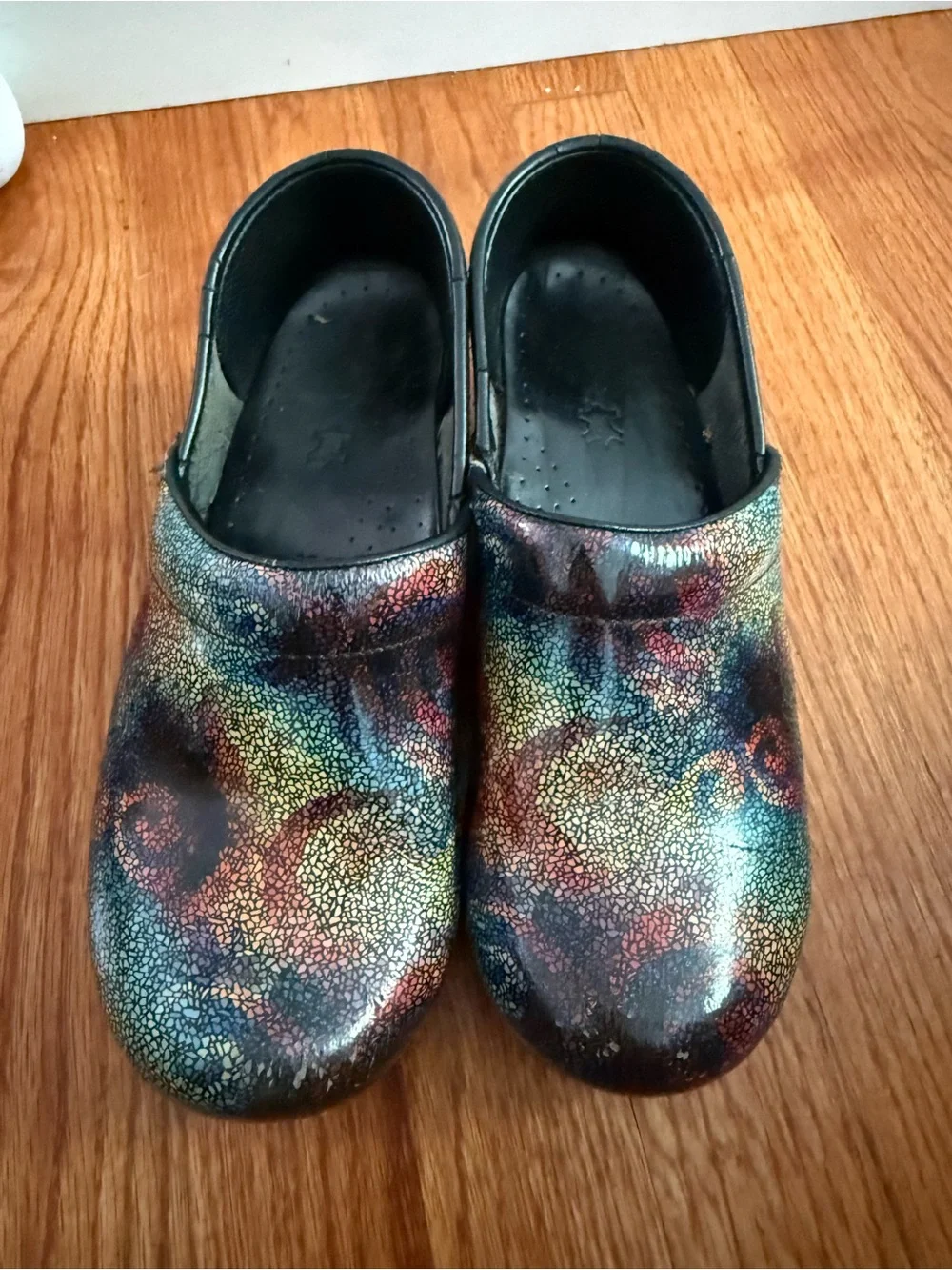 Dansko Professional Clogs Multi Mosaic Patent Leather Womens EU 37 = US 7